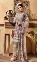 Chikenkari Embroidered Lawn Shirt Sequence Crinkle Chiffon Dupatta Plain Trouser
