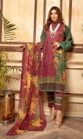 Chikenkari Embroidered Lawn Shirt Sequence Crinkle Chiffon Dupatta Plain Trouser