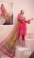 Chikankari Lawn Shirt Crinkle Chiffon Dupatta Plain Trouser