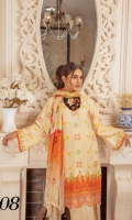 - Chunri Embroidered Viscous Shirt - Chiffon Dupatta - Plain Trouser 