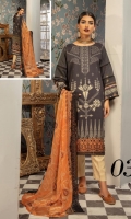 - Embroidered Viscous Shirt - Embroidered Crinkle Dupatta - Plain Trouser