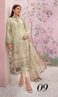 - Printed Sequence Chikankari Karandi Shirt - Crinkle Dupatta - Plain Trouser