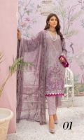 - Printed Sequence Chikankari Karandi Shirt - Crinkle Dupatta - Plain Trouser
