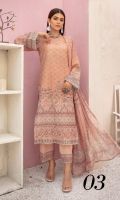 - Printed Sequence Chikankari Karandi Shirt - Crinkle Dupatta - Plain Trouser