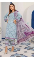 Embroidered Lawn Shirt Crinkle Chiffon Dupatta Plain Trouser