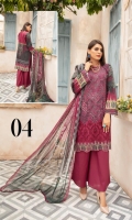 Sequence Chikankari Printed Lawn Crinkle Dupatta Plain Trouser