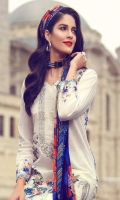 Shirt: Digital Printed Lawn  Dupatta: Digital Printed Chiffon Sleeves: Digital Printed lawn Trouser: Dyed  Embroidery 1. Embroidered Gala 2. Embroidered Daman For Shirt