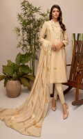 BEIGE SCREEN PRINTED KURTA WITH FINE LACE AND STITCHING DETAILS. STRAIGHT PANTS. FOIL PRINTED CHIFFON DUPATTA.