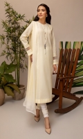 LIME YELLOW LONG KURTA WITH IVORY MINIMALISTIC EMBROIDERY. PLAIN OFFWHITE CHOORIDAAR. OMBRE DUPPATA.