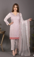 Embroidered Karandi Shirt Bimber Chiffon Embroidered Dupatta Dyed Trouser