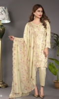 Embroidered Karandi Shirt Bimber Chiffon Embroidered Dupatta Dyed Trouser