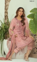 Embroidered Karandi Shirt Printed Chiffon Dupatta Dyed Trouser