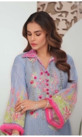 Embroidered Karandi Shirt Printed Chiffon Dupatta Dyed Trouser