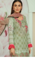 Embroidered Karandi Shirt Printed Chiffon Dupatta Dyed Trouser