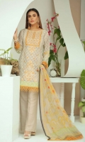 Embroidered Karandi Shirt Printed Chiffon Dupatta Dyed Trouser