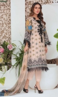 Embroidered Karandi Shirt Printed Chiffon Dupatta Dyed Trouser