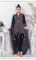 Embroidered Lawn Shirt  Printed Back  Bamber Chiffon Dupata  Simple Trouser