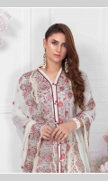 Embroidered Lawn Shirt  Printed Back  Bamber Chiffon Dupata  Simple Trouser
