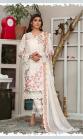 Embroidered Karandi Shirt Bimber Chiffon Embroidered Dupatta Dyed Trouser