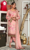 Embroidered Karandi Shirt Bimber Chiffon Embroidered Dupatta Dyed Trouser