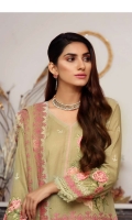 Embroidered Karandi Shirt Bimber Chiffon Embroidered Dupatta Dyed Trouser