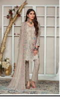 Embroidered Karandi Shirt Bimber Chiffon Embroidered Dupatta Dyed Trouser