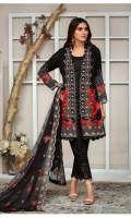 Embroidered Karandi Shirt Bimber Chiffon Embroidered Dupatta Dyed Trouser