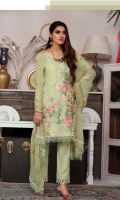 Embroidered Karandi Shirt Bimber Chiffon Embroidered Dupatta Dyed Trouser