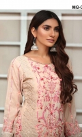 Embroidered Karandi Shirt Bimber Chiffon Embroidered Dupatta Dyed Trouser