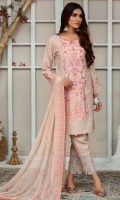 Embroidered Karandi Shirt Bimber Chiffon Embroidered Dupatta Dyed Trouser