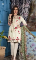 Embroidered Viscose Shirt Digital Print Chiffon Dupatta Dyed Bottom