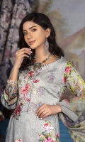 Embroidered Viscose Shirt Digital Print Chiffon Dupatta Dyed Bottom