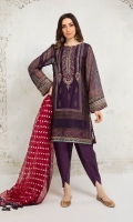 4 Piece Shirt fabric: Khaadi silk Trouser fabric: Pure Rawsilk Undershirt fabric: Cotton satin Dupatta fabric: Lurex organza