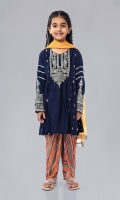 Shirt fabric: Arabic lawn Trouser fabric: Lawn Dupatta fabric: Chiffon Straight embroidered shirt with printed tulip shalwar and chiffon dupatta embellished with kiran lace.