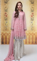 3 piece Shirt trouser and dupatta Net peplum frock fully embroidered Tissue gharara Chiffon embroidered dupatta