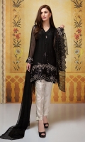 3 Piece Shirt, trouser and dupatta Chiffon embroidered shirt with loose cut sleeves Raw silk pants Chiffon dupatta