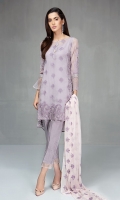 3 piece Shirt , dupatta and trouser Chiffon embroidered shirt Raw silk pants Chiffon embroidered dupatta 