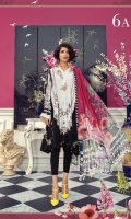 Printed linen shirt Printed chiffon dupatta Embroidered floral patches