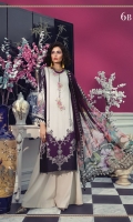 Printed linen shirt Printed chiffon dupatta Embroidered floral patches
