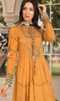 Printed lawn shirt Cambric trouser Printed trouser patti Chiffon printed dupatta Embroidered neckline