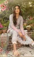 Printed lawn shirt Cambric trouser Chiffon printed dupatta Embroidered ghera patti