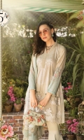 Printed lawn shirt Cambric trouser Chiffon printed dupatta Embroidered ghera patti
