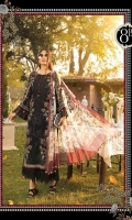 Printed lawn shirt Cambric trouser Printed chiffon dupatta Embroidered neckline Embroidered trouser patti