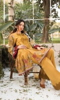 Printed lawn shirt Cambric trouser Printed chiffon dupatta Embroidered neckline Embroidered trouser patti
