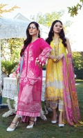 Printed Lawn Shirt Printed cambric Trouser Printed Trouser Patti Printed Chiffon Dupatta Embroidered Ghera Patch