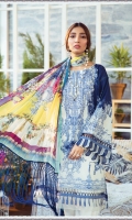 Printed Lawn Shirt Printed Cambric Trouser Printed Chiffon Dupatta Embroidered Neckline