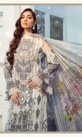 Printed Lawn Shirt Dyed Cambric Trouser Printed Silk Dupatta Embroidered Neckline