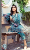 Printed Lawn Shirt Dyed cambric Trouser Printed Chiffon Dupatta Embroidered Neckline