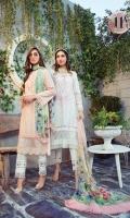 Embroidered Lawn Front Panel Printed Lawn Side Panels Printed Back & Sleeve Printed Chiffon Dupatta Dyed cambric Trouser Shiffli Embroidered Patti