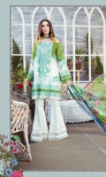 Printed Lawn Shirt Printed Cambric Trouser Printed Chiffon Dupatta Embroidered Neckline